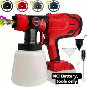 Cordless Paint Sprayer With 4 Nozzles, Compatible For Milwaukee M18 18V Battery,